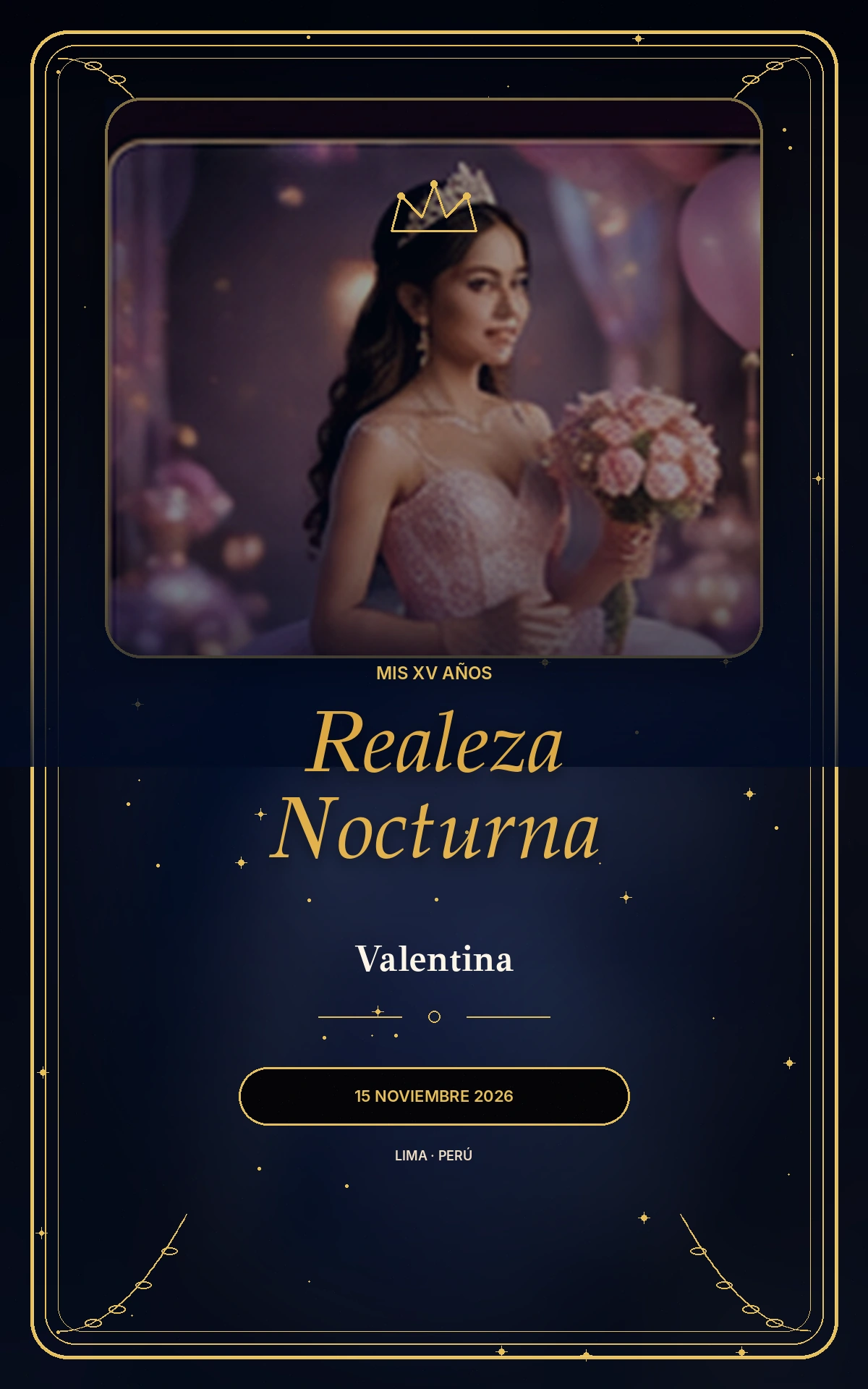 Invitación digital Realeza Nocturna