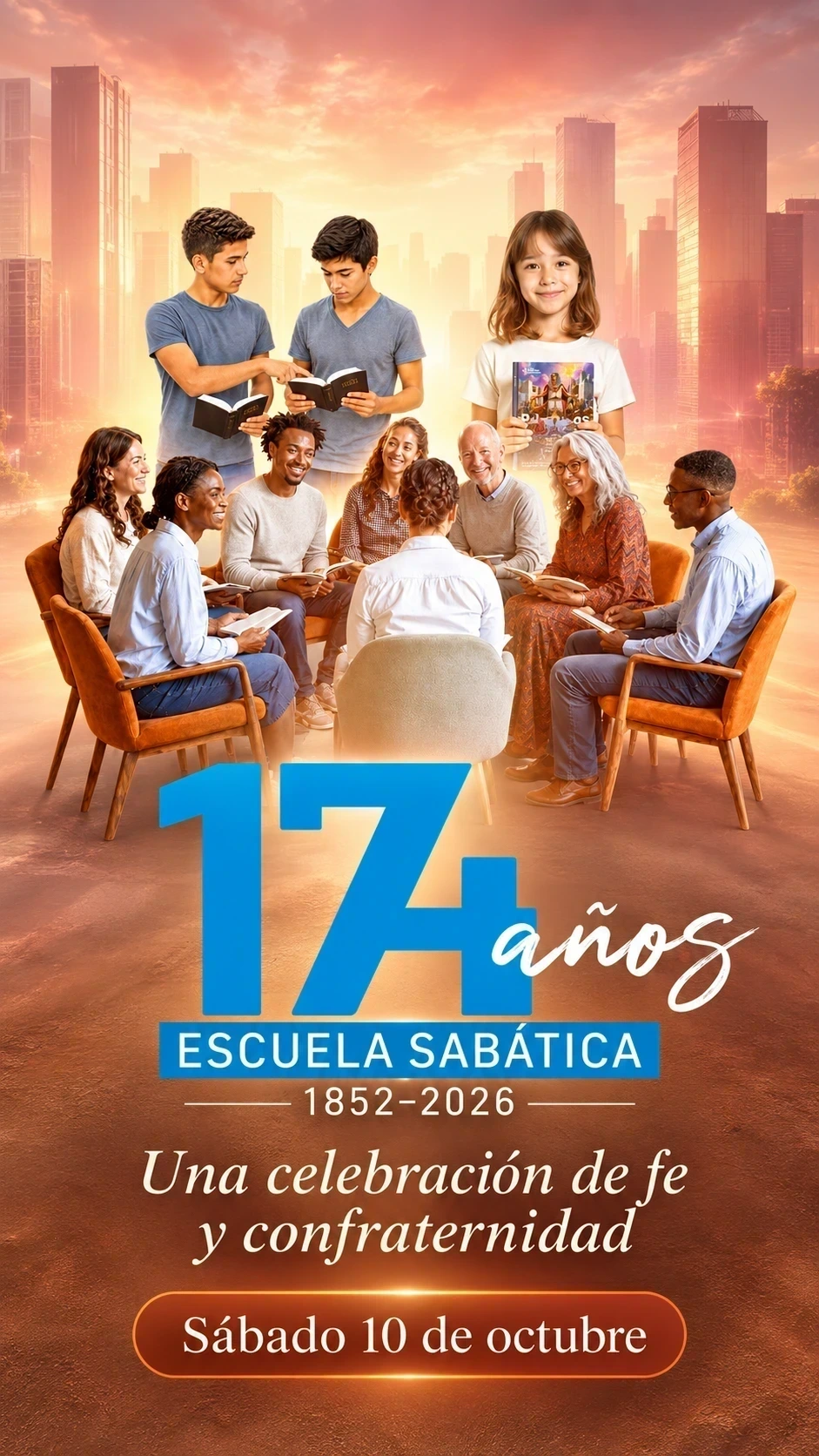 Invitación de ANIVERSARIO DE ESCUELA SABATICA 174 AÑOS, imagen 1