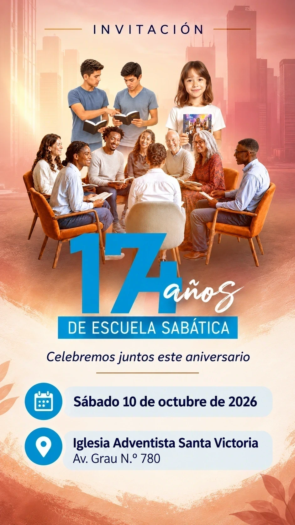 Invitación de ANIVERSARIO DE ESCUELA SABATICA  174 AÑOS, imagen 4