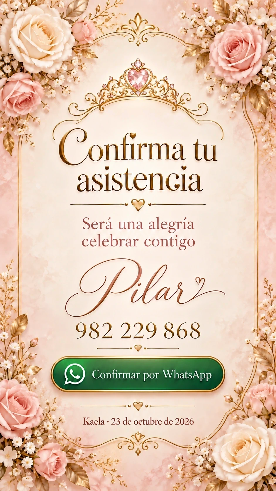 Imagen de confirmación de Kaela