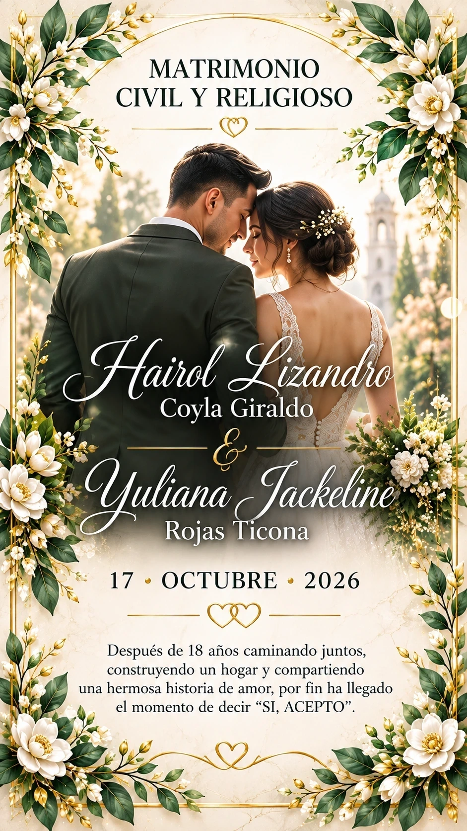 Invitación de Hairol & Yuliana, imagen 1