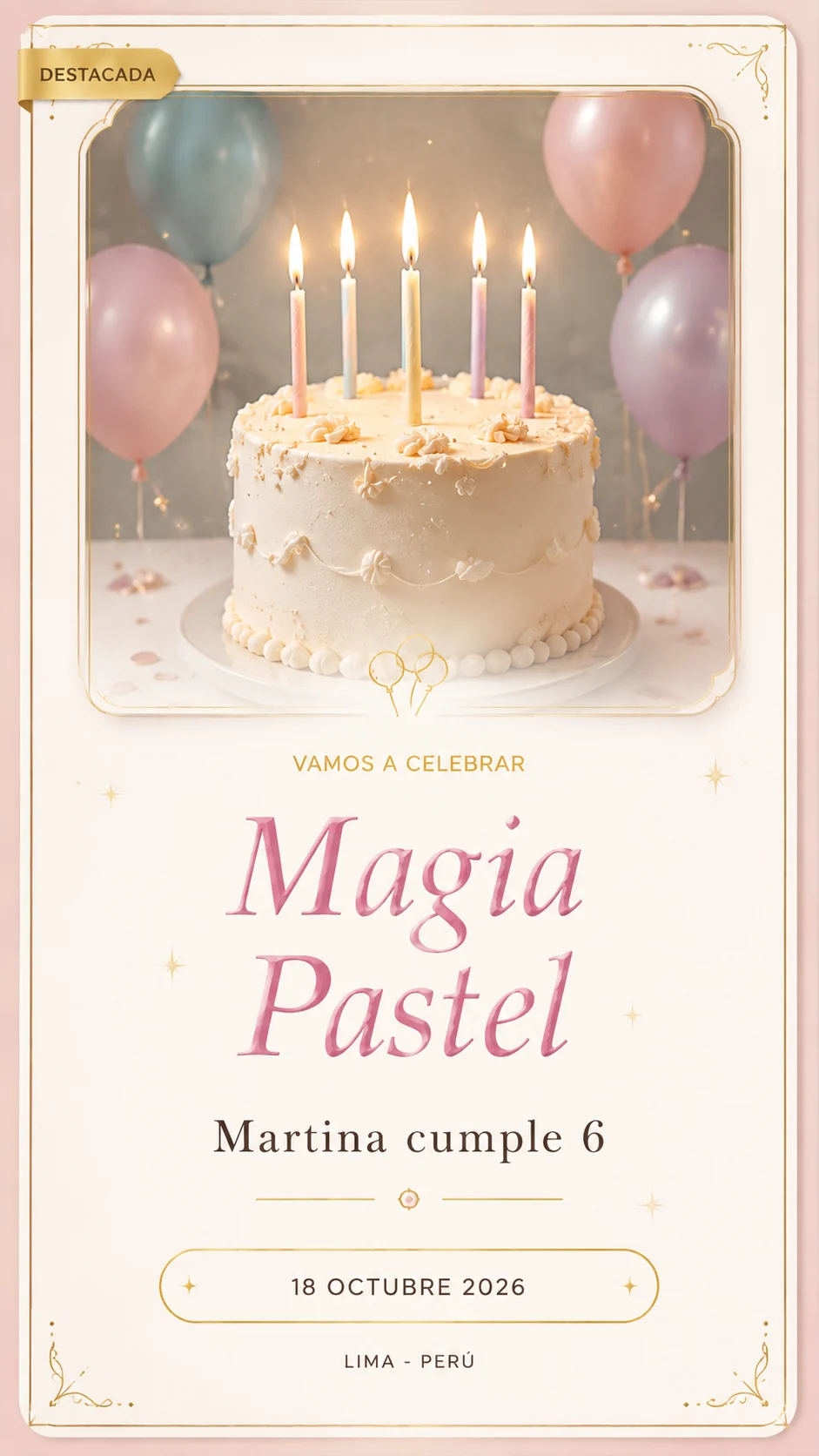 Invitación digital Magia Pastel