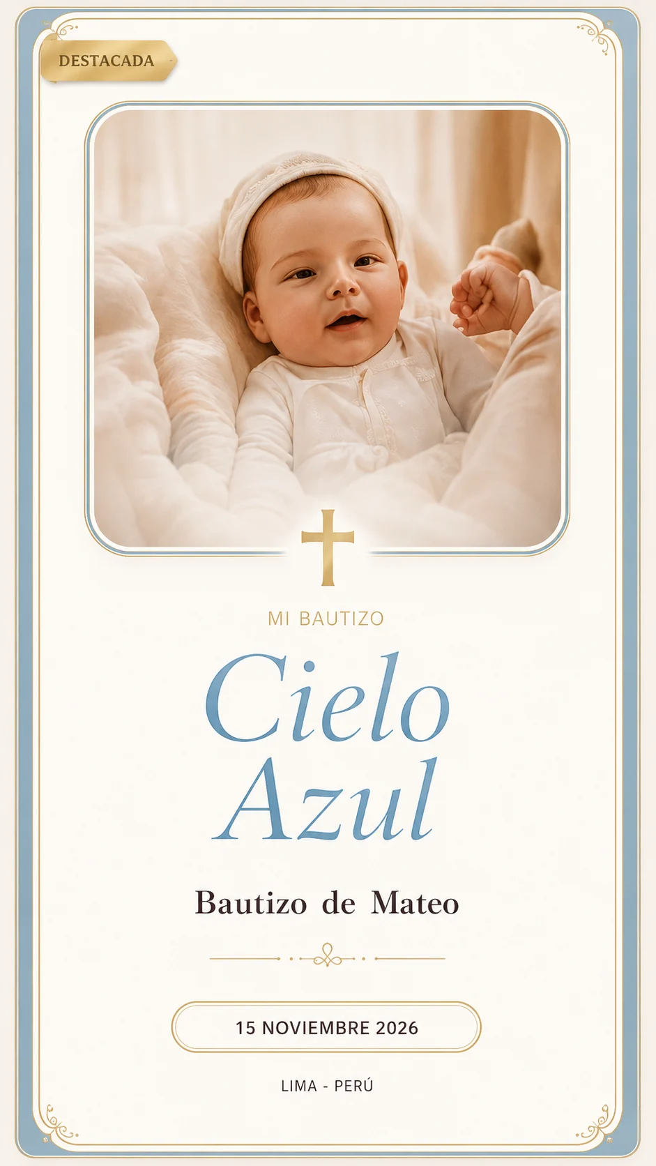 Invitación digital Cielo Azul